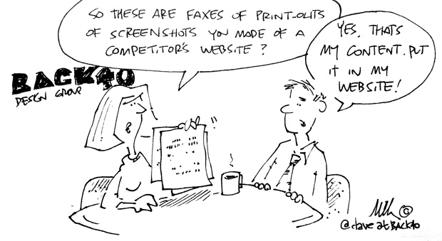 Website content cartoon