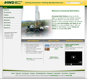 Oil & Gas website design - Horizontal Well Drillers