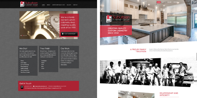 Before And After Website Redesign Suburban Cabinet Shop Back40