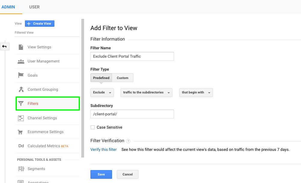 exclude page in analytics