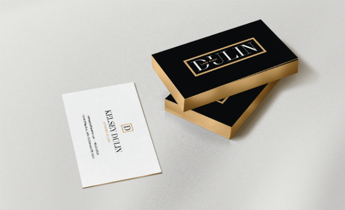 Dulin Law Firm business card designed by Back40 Design