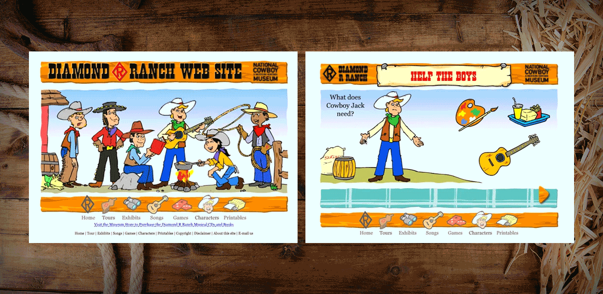 Back40 Custom Web Design Project: National Cowboy Museum Children's Website