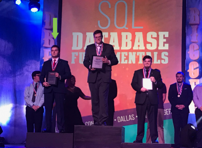 Ethan Sheppard, pictured on the left, won 2nd in SQL competition