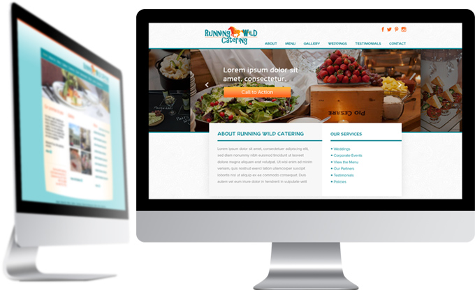 Back40 Design Website Project: Running Wild Catering Websites - Before and After