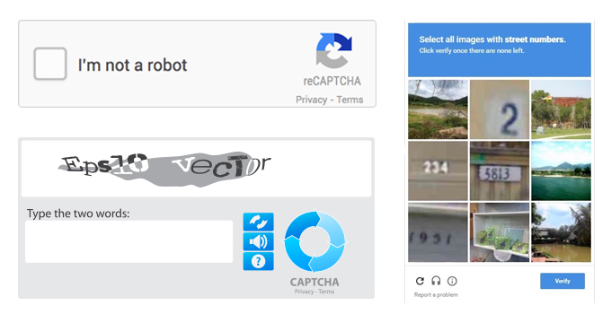 Examples of a CAPTCHA