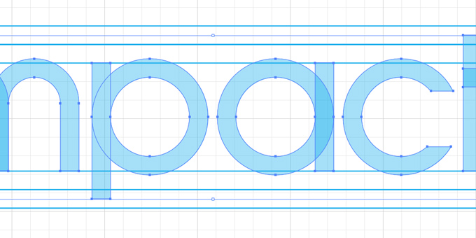 Working on letter shapes for Impact's logo.