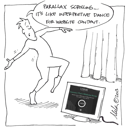 Parallax website design cartoon