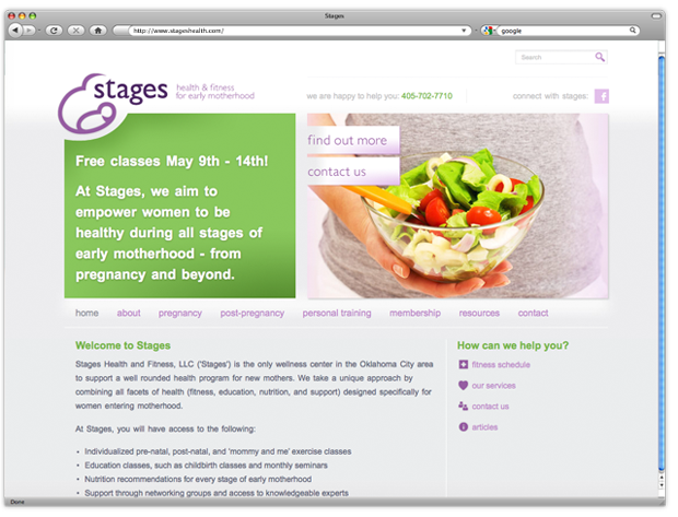 Business Start-up Stages Health & Fitness website