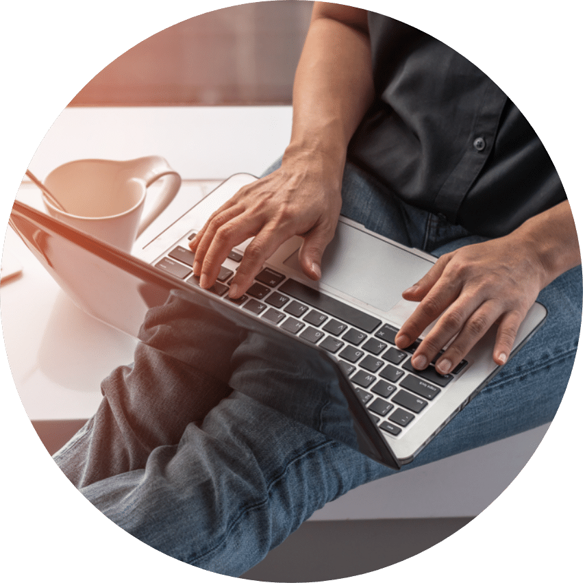 blogging on laptop
