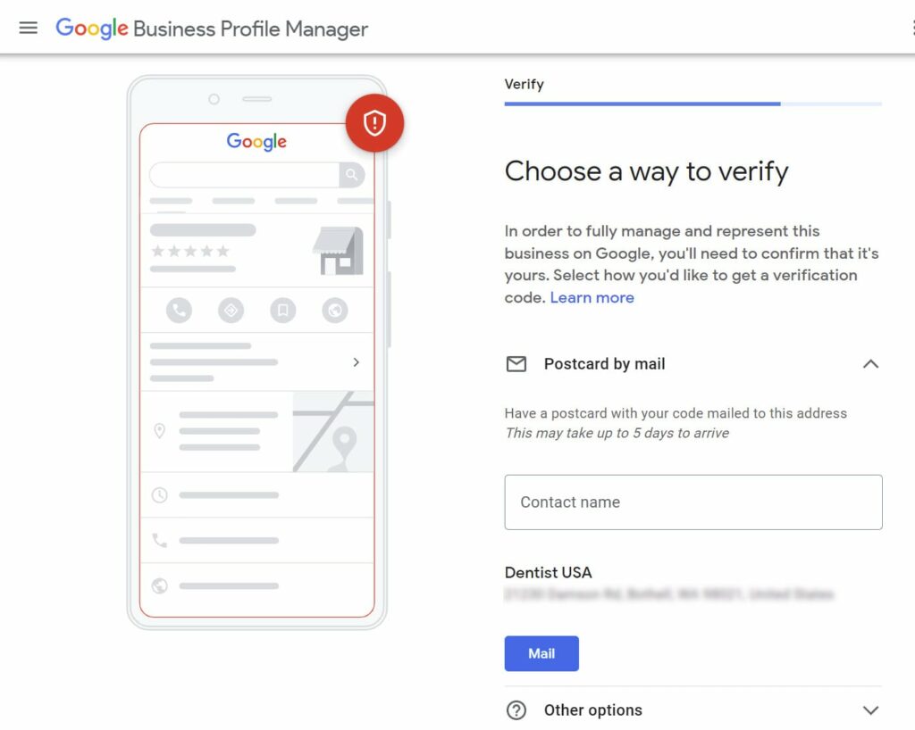 Business Verification Step for Google My Business Step 11
